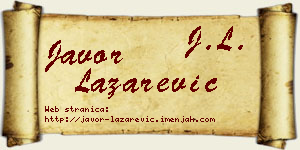 Javor Lazarević vizit kartica